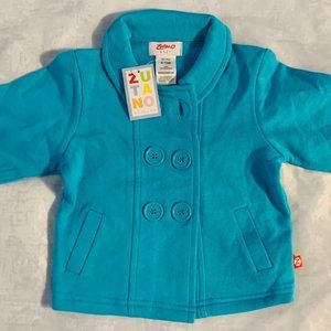 Zutano 6-12 Months Blue Cotton Button Jacket